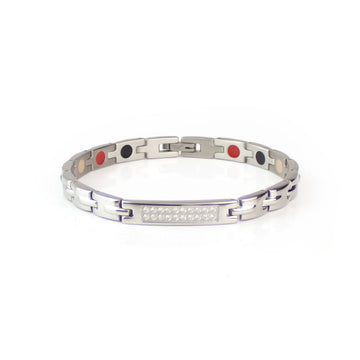 Dove - Negative Ion Bracelet, Stainless Steel with Swarovski Crystals